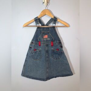 U.S. Polo Assn. Kids Denim Overall Dress - Blue and Red embroidered size 6